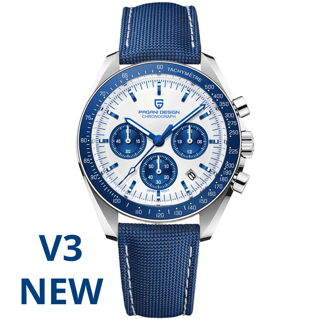 PAGANI DESIGN Saturn Mens Quartz Chronograph Watch AR Sapphire Crystal