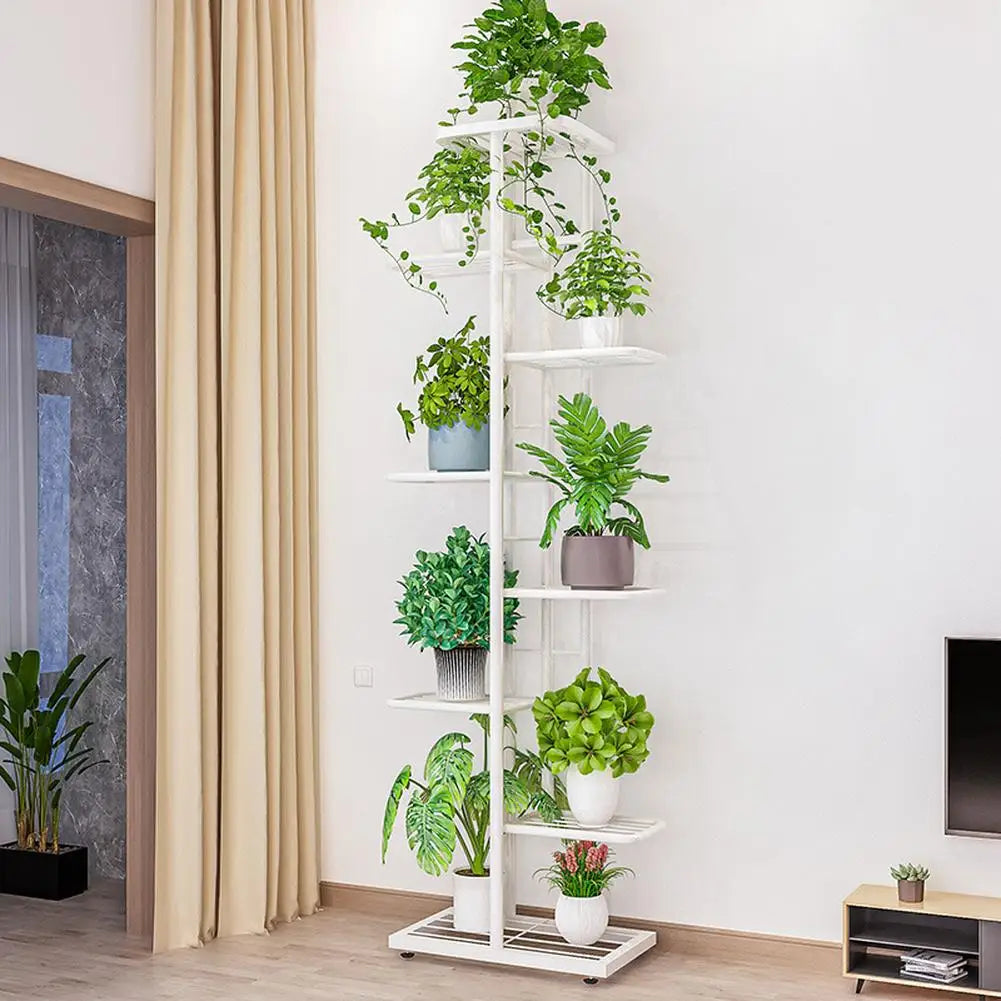 TWISTER.CK 8-Tier Metal Plant Stand Garden Display Rack