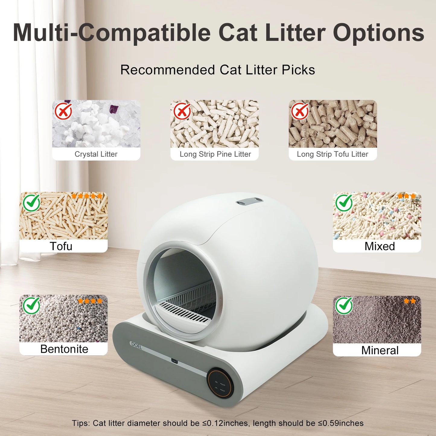 DOEL Smart Self Cleaning Cat Litter Box Automatic with App