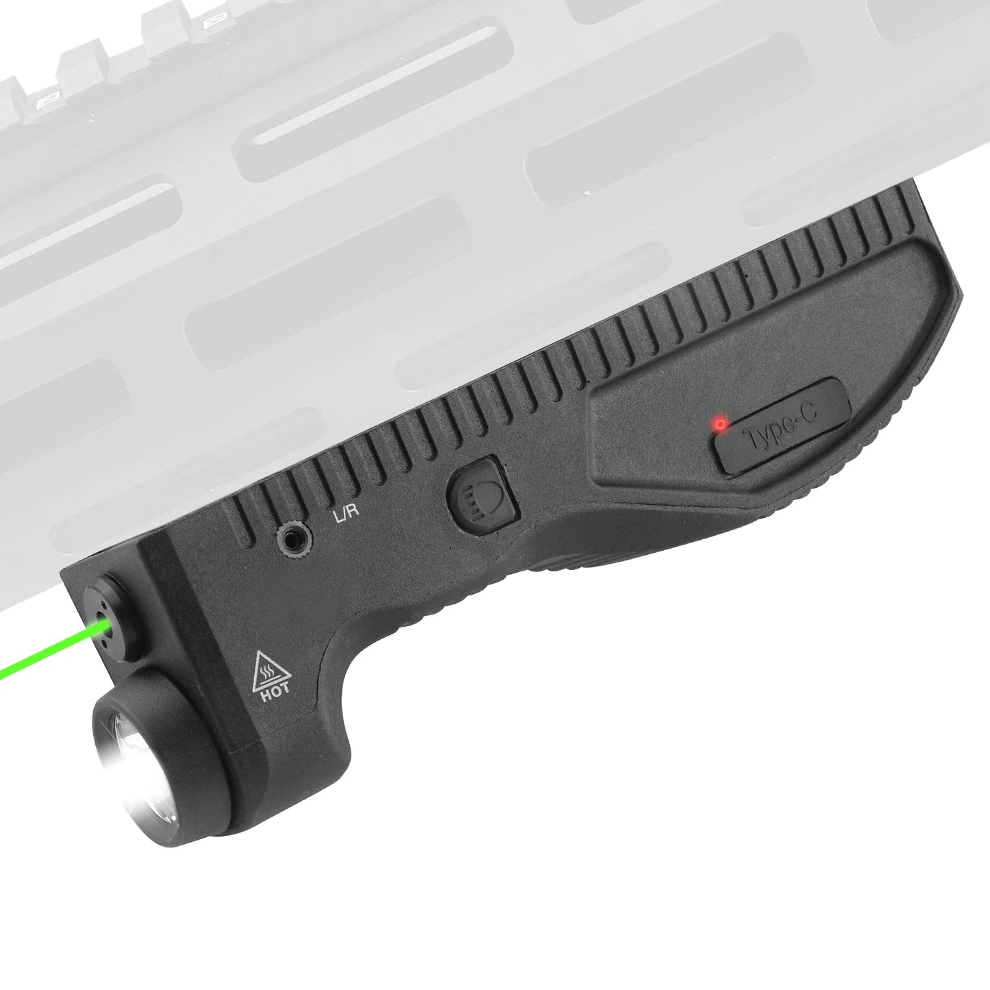 LXYYM 1650 Lumen Flashlight With Green Laser Sight USB-C Rechargeable