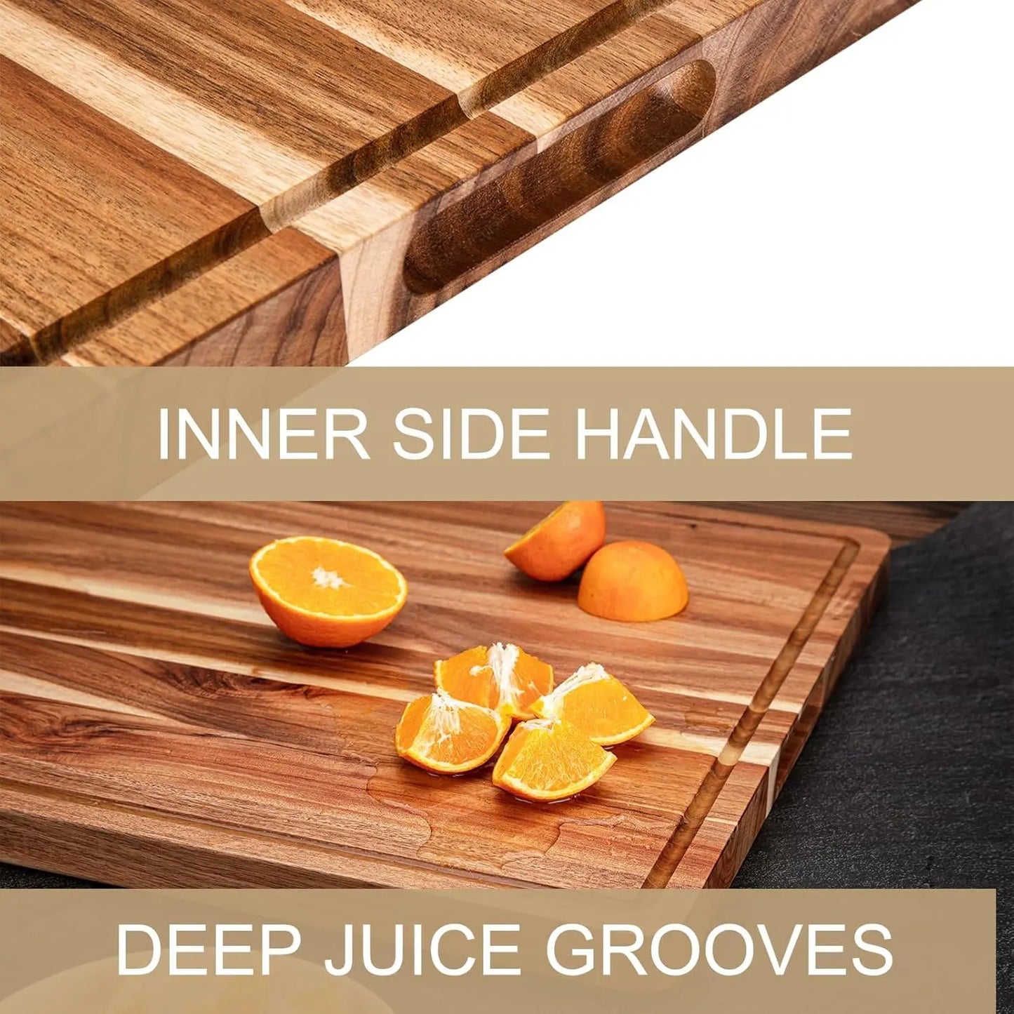 TWISTER CK Wood Cutting Board with Juice Groove for Kitchen