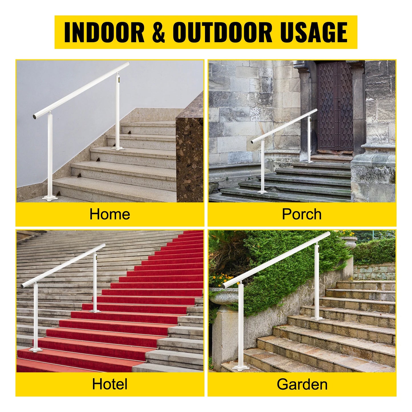 Aluminum Outdoor Stair Handrail Kit For Steps With Installation
