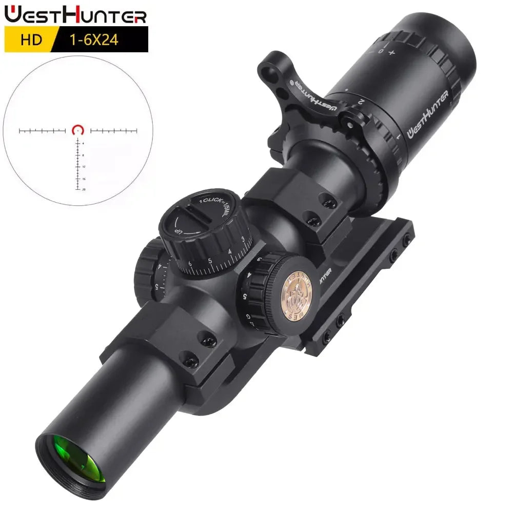 WestHunter HD 1-6x24 IR LPVO Riflescope With Red Green Illumination