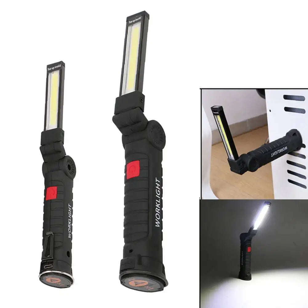Shunmaii USB Rechargeable COB LED Flashlight Waterproof Work Light