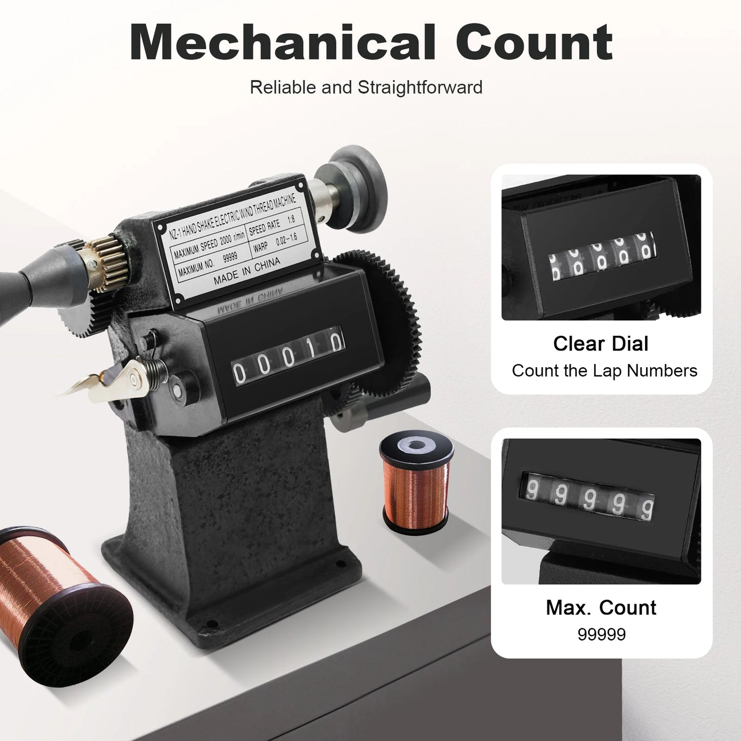 Fishing Line Spooler With Counting Machine For Accurate Spooling