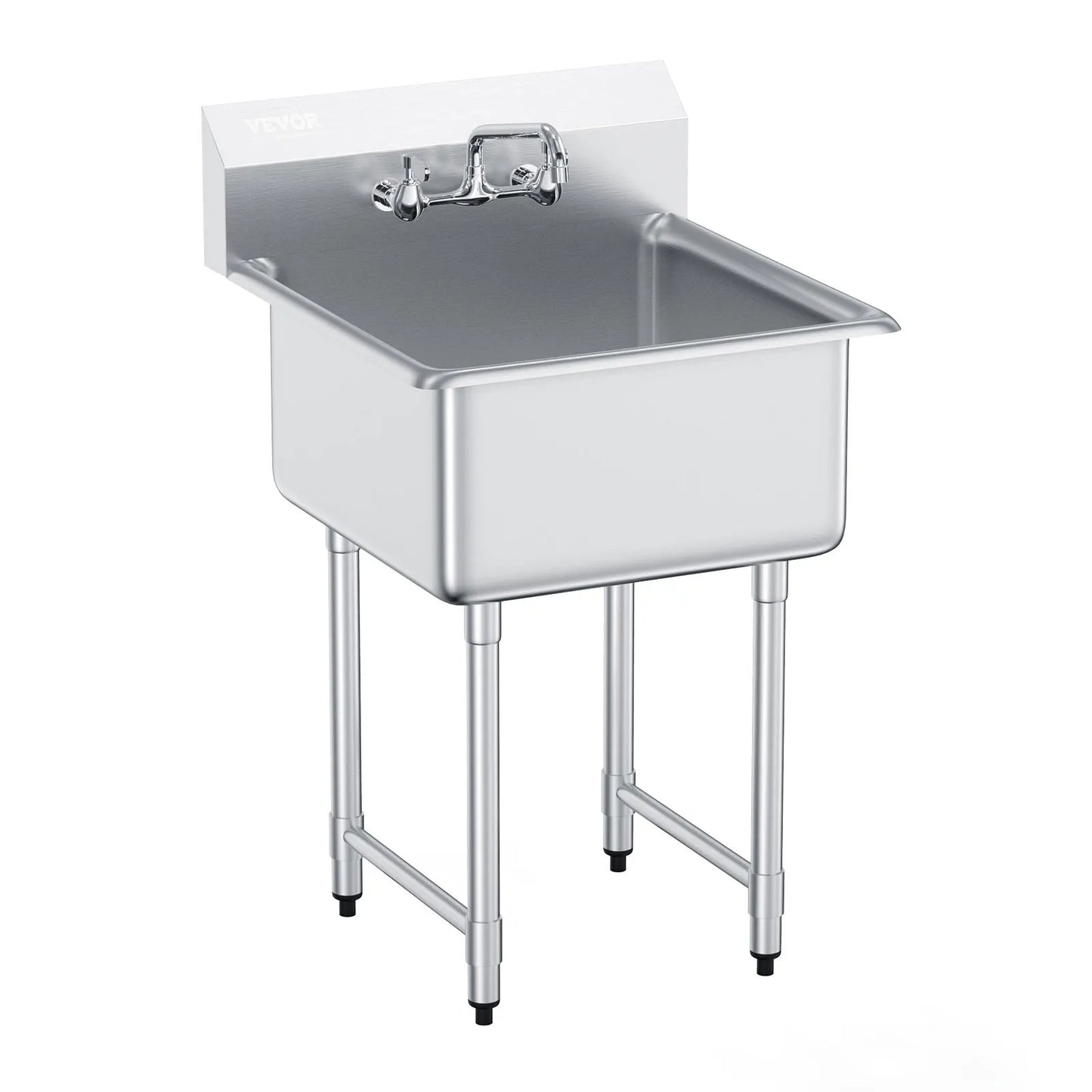 Stainless Steel Kitchen Prep Sink 1 Compartment With Faucet