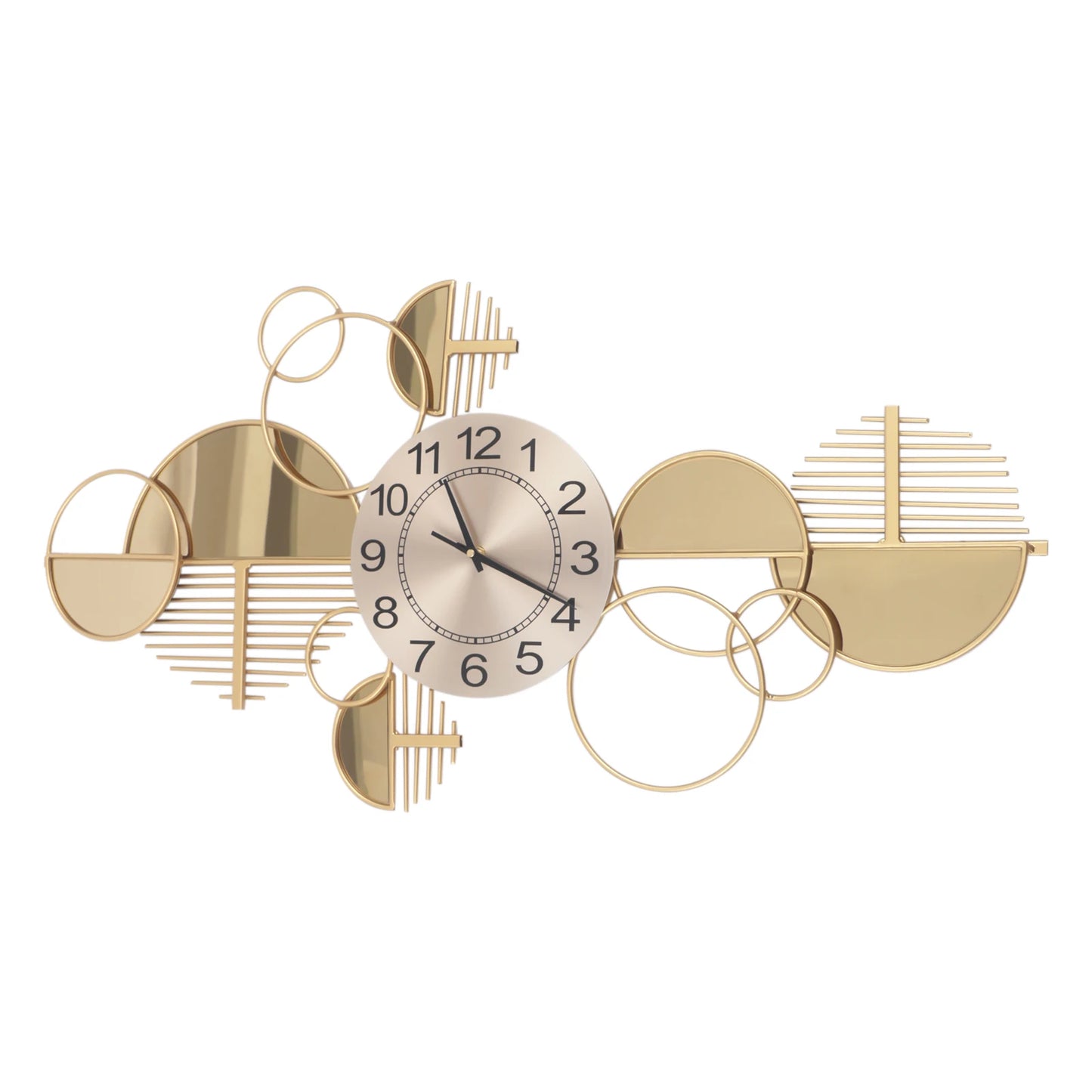 Modern Metal Wall Clock Silent Battery Operated Minimalist Decor