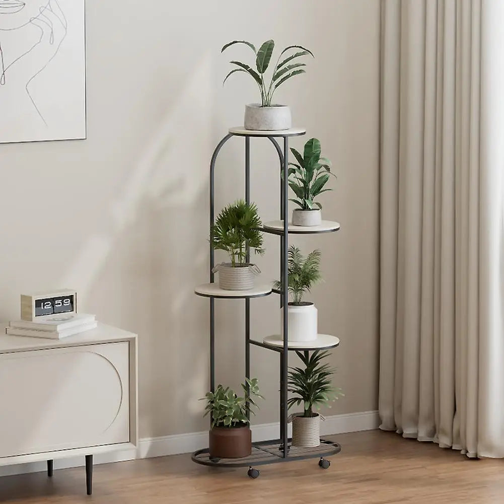 HiMIS 5 Tier Metal Plant Stand Indoor Outdoor Balcony Garden
