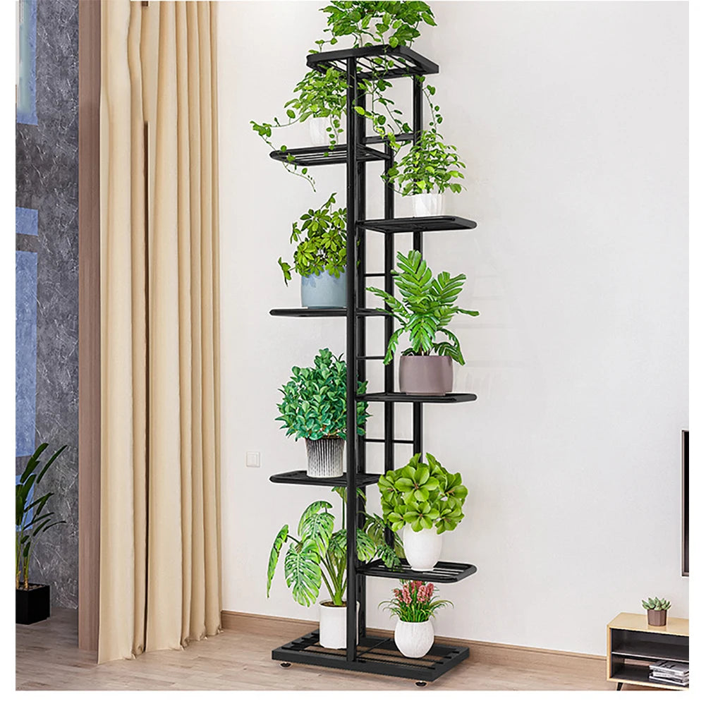 8 Tier Metal Plant Stand Indoor Outdoor Garden Display Rack