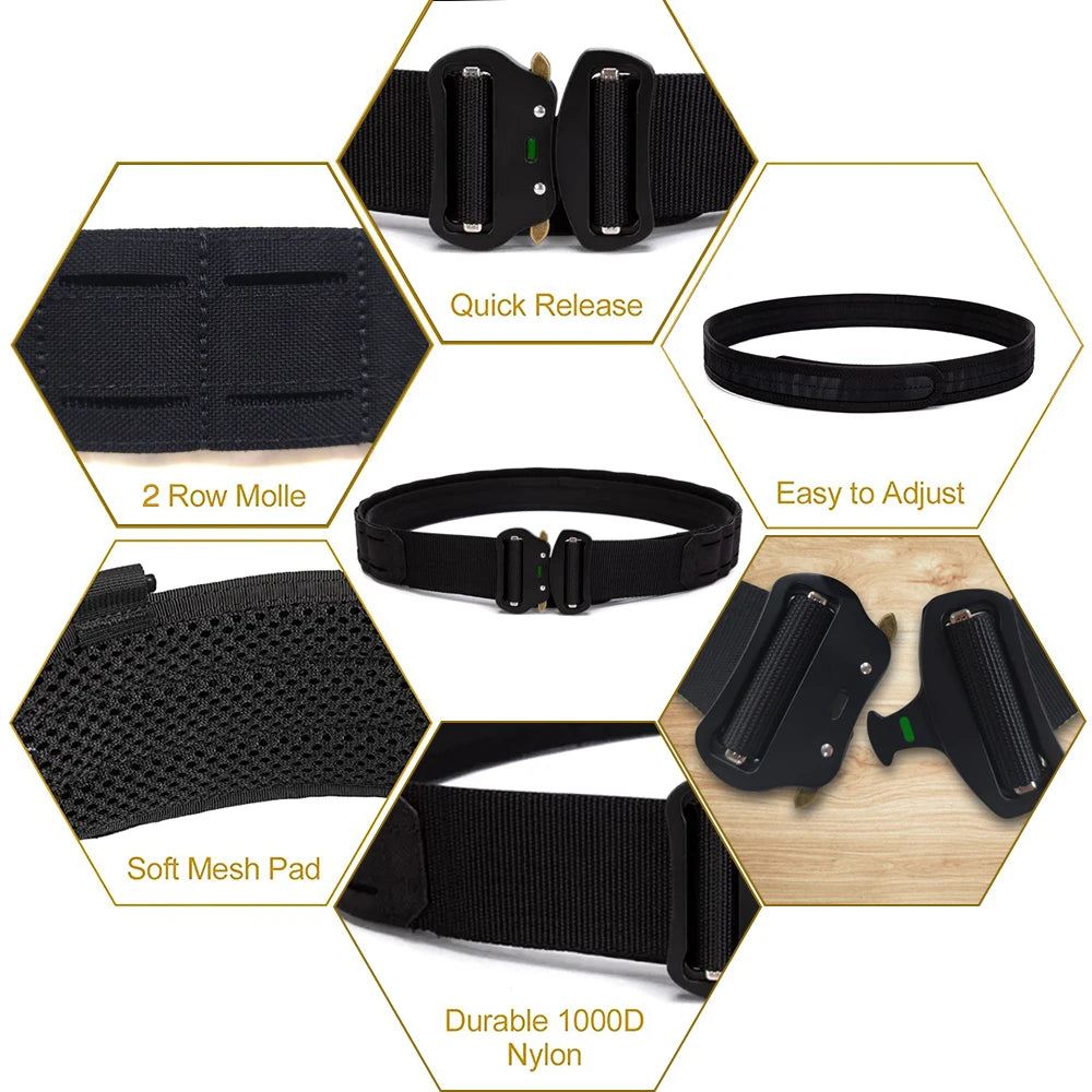 NONECN UnionTac Tactical Girdle Belt 1000D Nylon Molle Quick Release