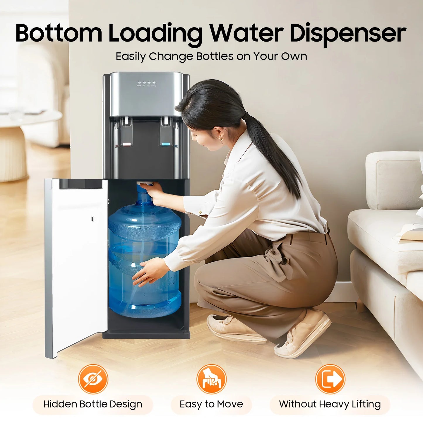 Bottom Loading Water Dispenser With Heating and Cooling