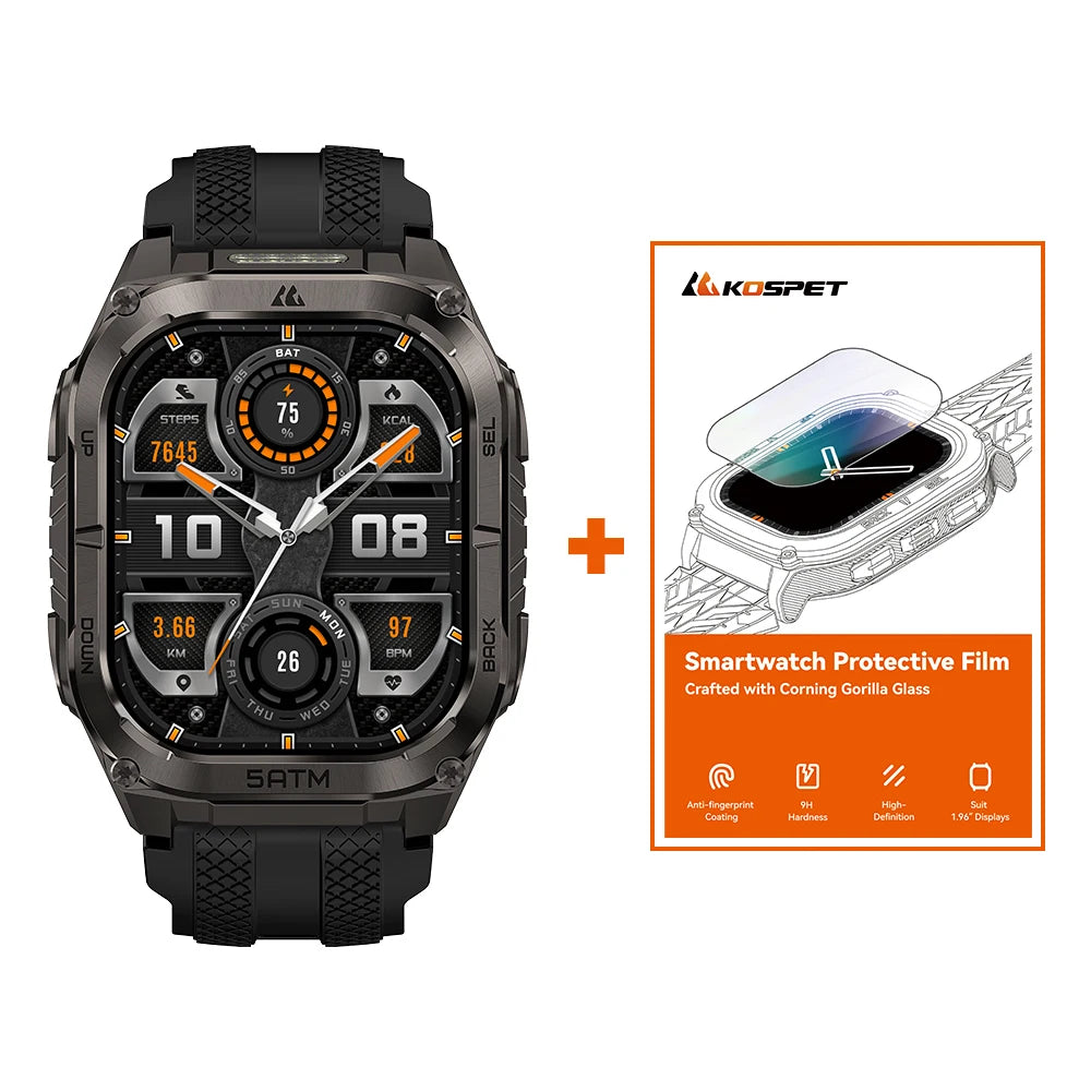 KOSPET Tank M4C Rugged Smartwatch For Men Military Grade GPS