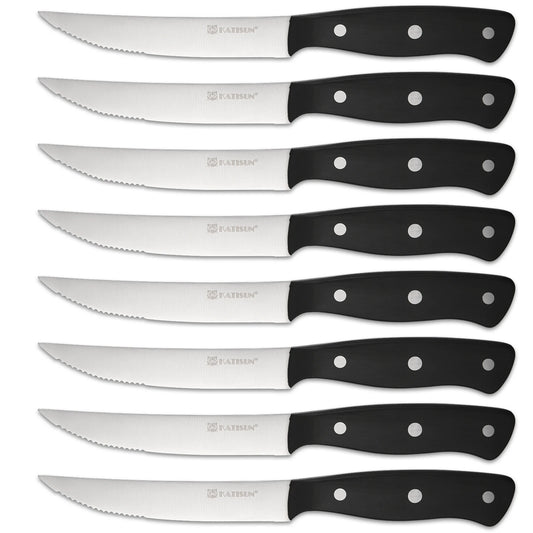Katisun Serrated Steak Knife Set With Pointed Tip POM Handles