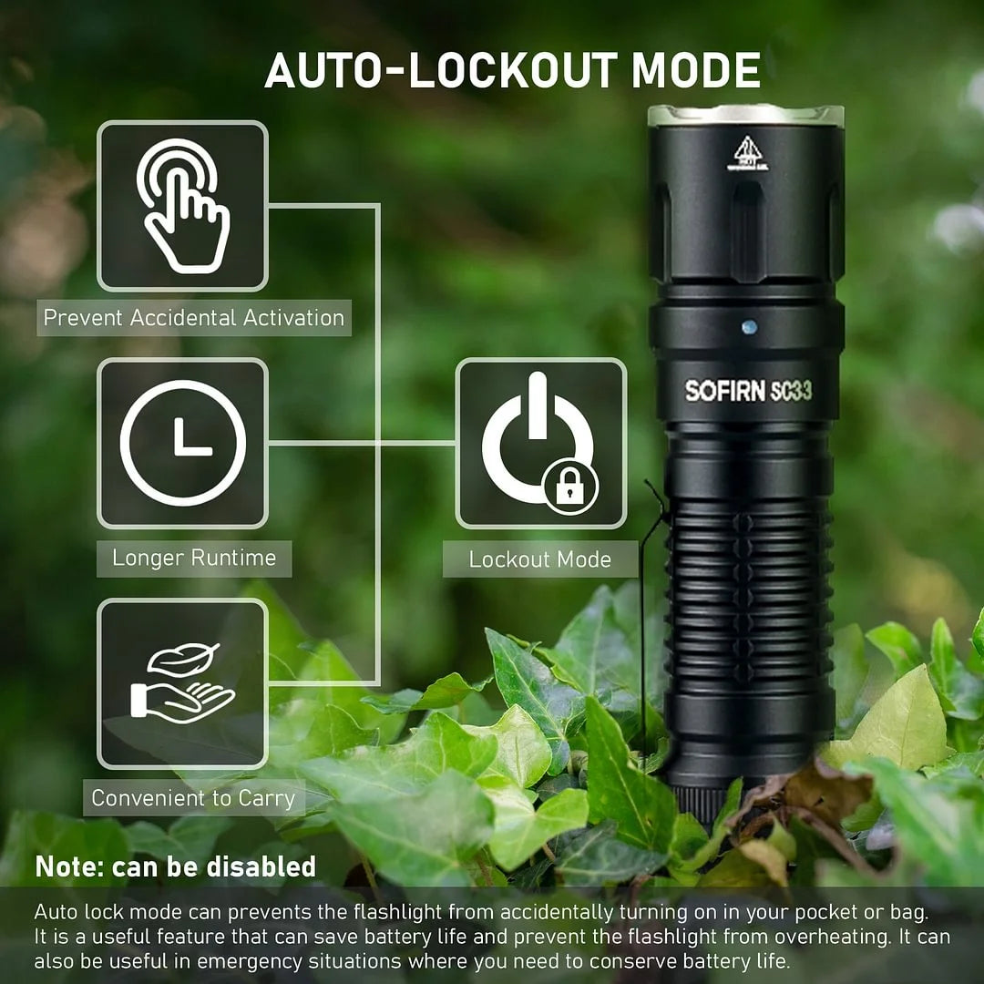 Sofirn SC33 LED Tactical Flashlight XHP70 5200lm Rechargeable