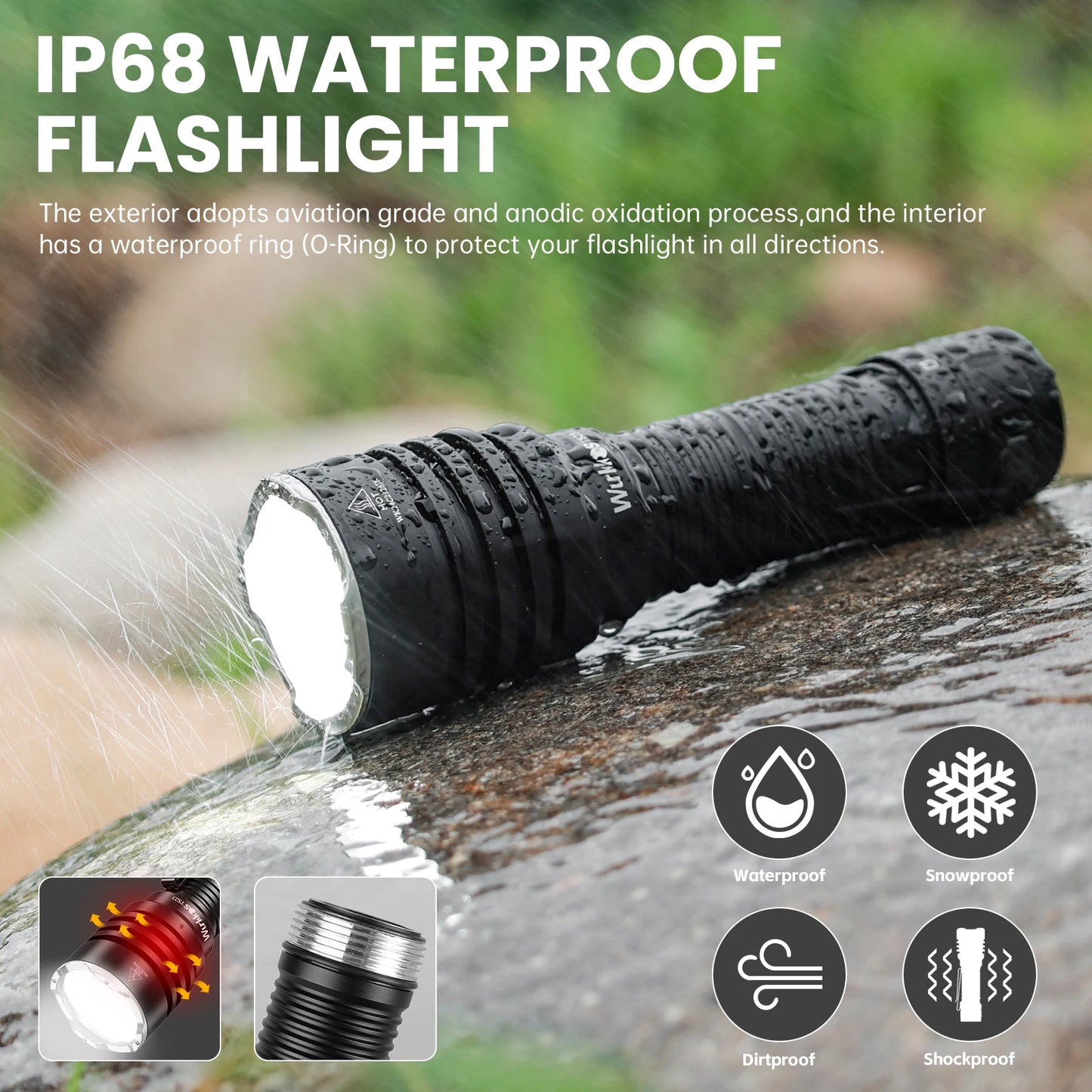 Wurkkos TS23 5000LM Ultra-Bright EDC Flashlight XHP70.3 HI