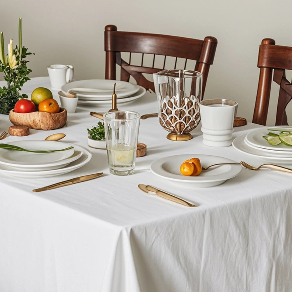 READOR 12Pcs Rectangle Tablecloths Set Polyester For Weddings And Events