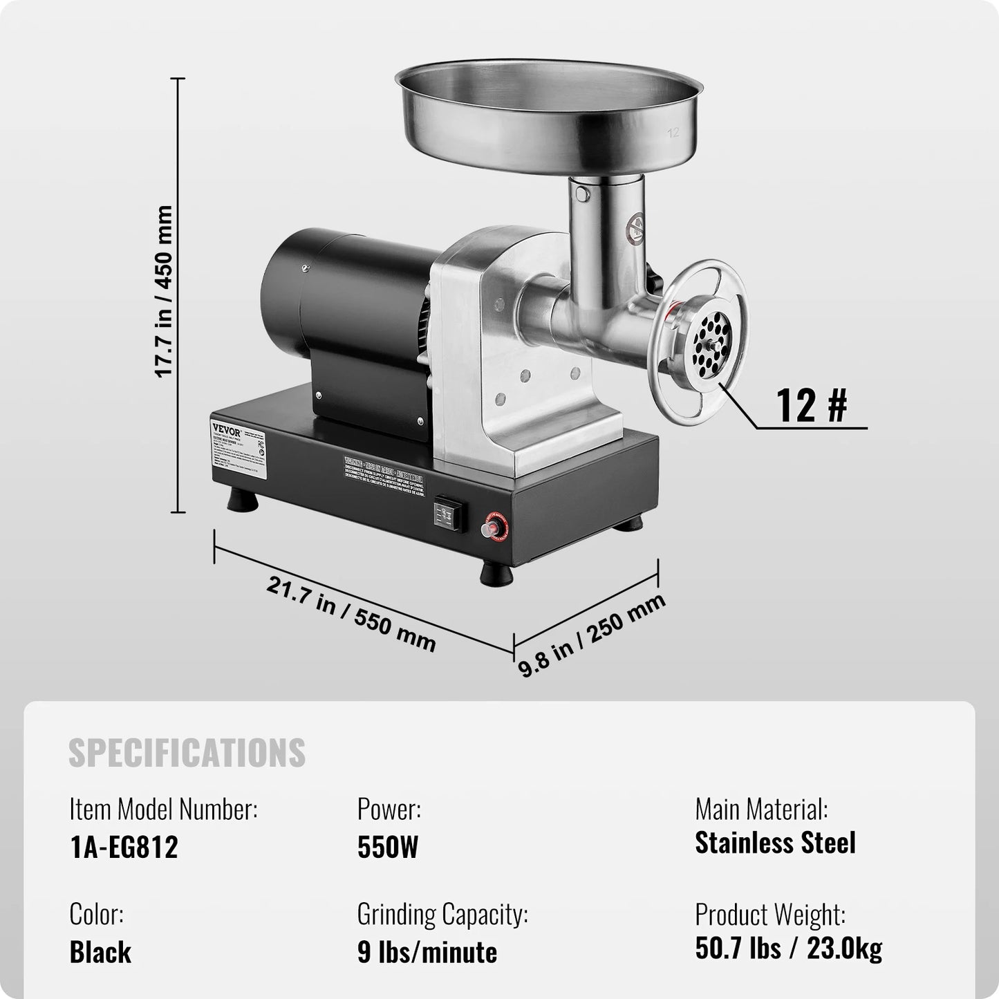 Succebuy Electric Meat Grinder Stainless Steel for Commercial Kitchen