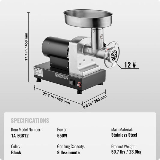 Succebuy Electric Meat Grinder Stainless Steel for Commercial Kitchen