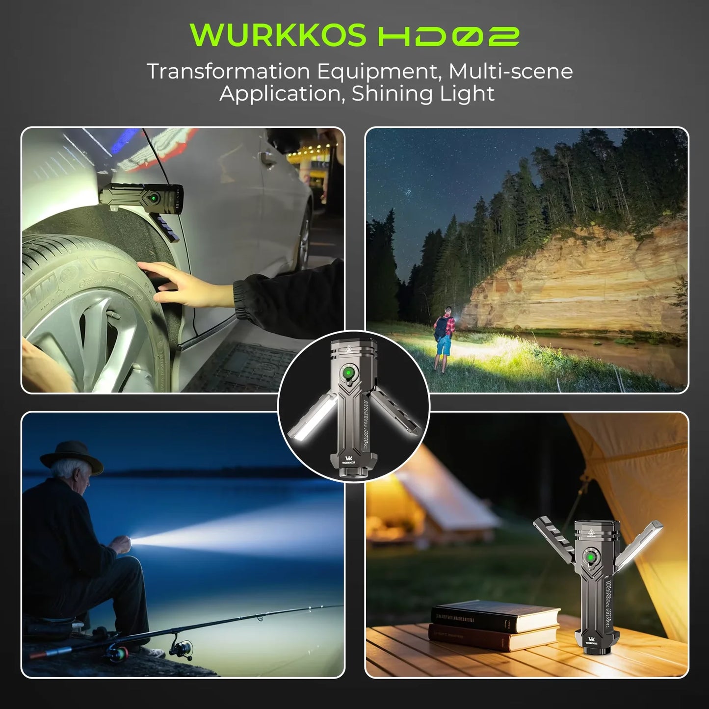Wurkkos HD02 LED Camping Lamp Portable Rechargeable Spotlight