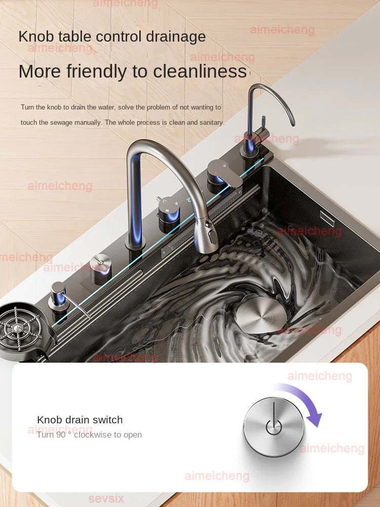 304 Stainless Steel Kitchen Sink Basin Thickened With One Slot