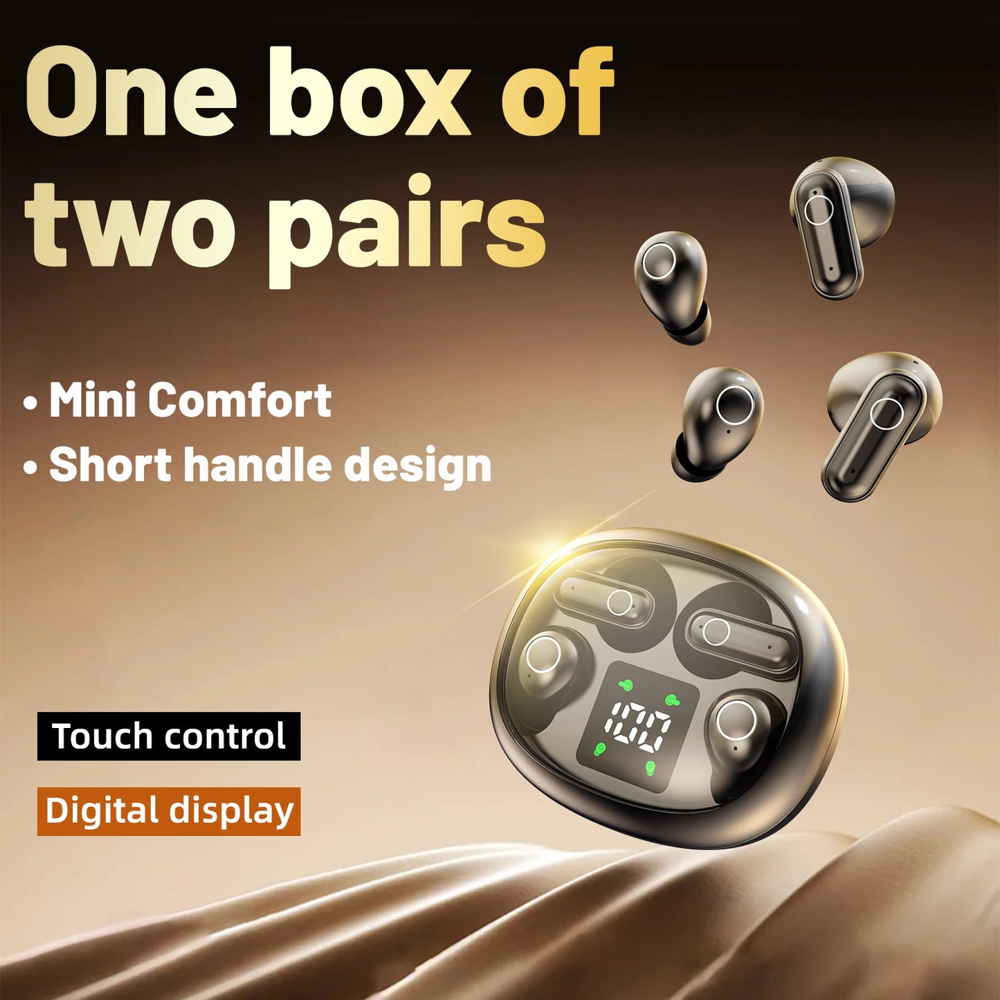 SHUKE Mini Sleep Earbuds Wireless Bluetooth Earphones With ANC