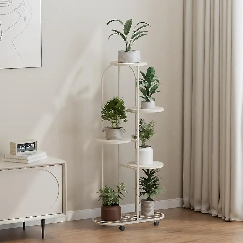 HiMIS 5 Tier Metal Plant Stand Indoor Outdoor Balcony Garden