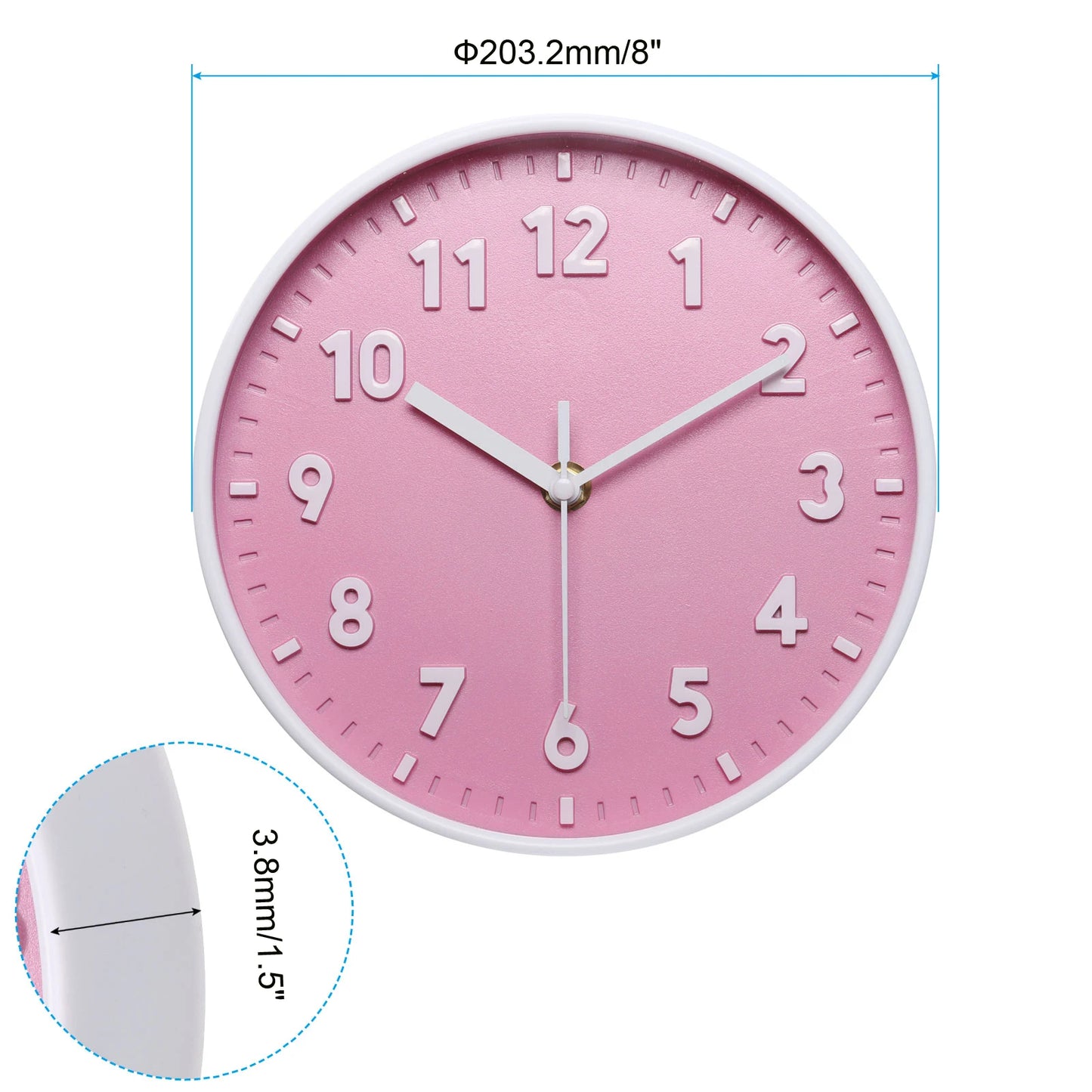 UXCELL 3D Number Wall Clock Quartz Silent Battery Operated Decorative