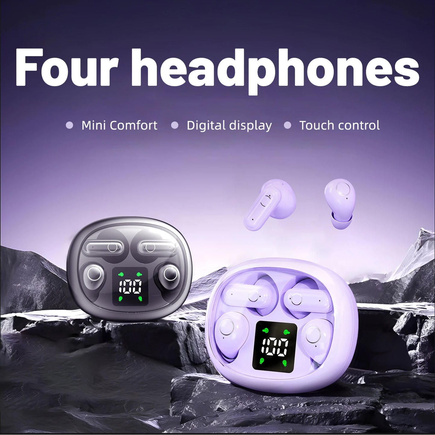 SHUKE Mini Sleep Earbuds Wireless Bluetooth Earphones With ANC