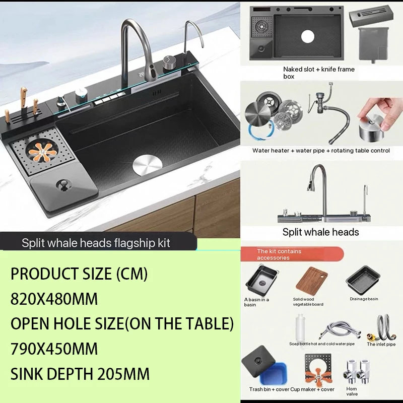 304 Stainless Steel Kitchen Sink Basin Thickened With One Slot