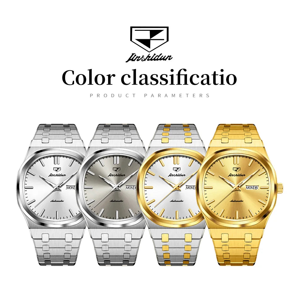 OUPINKE Automatic Mechanical Watch For Men Dual Calendar Waterproof