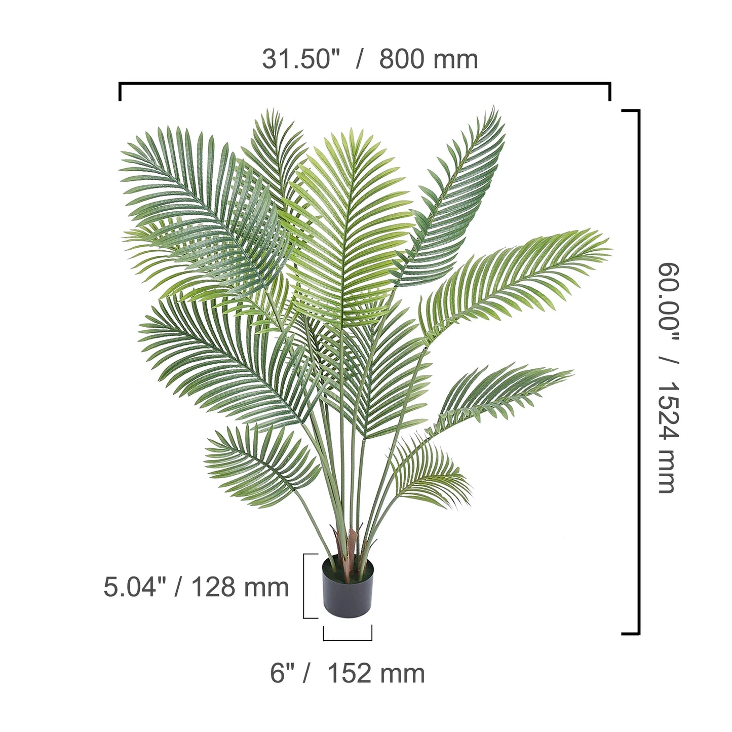 Artificial Palm Tree Faux Plant For Home Decor Low Maintenance