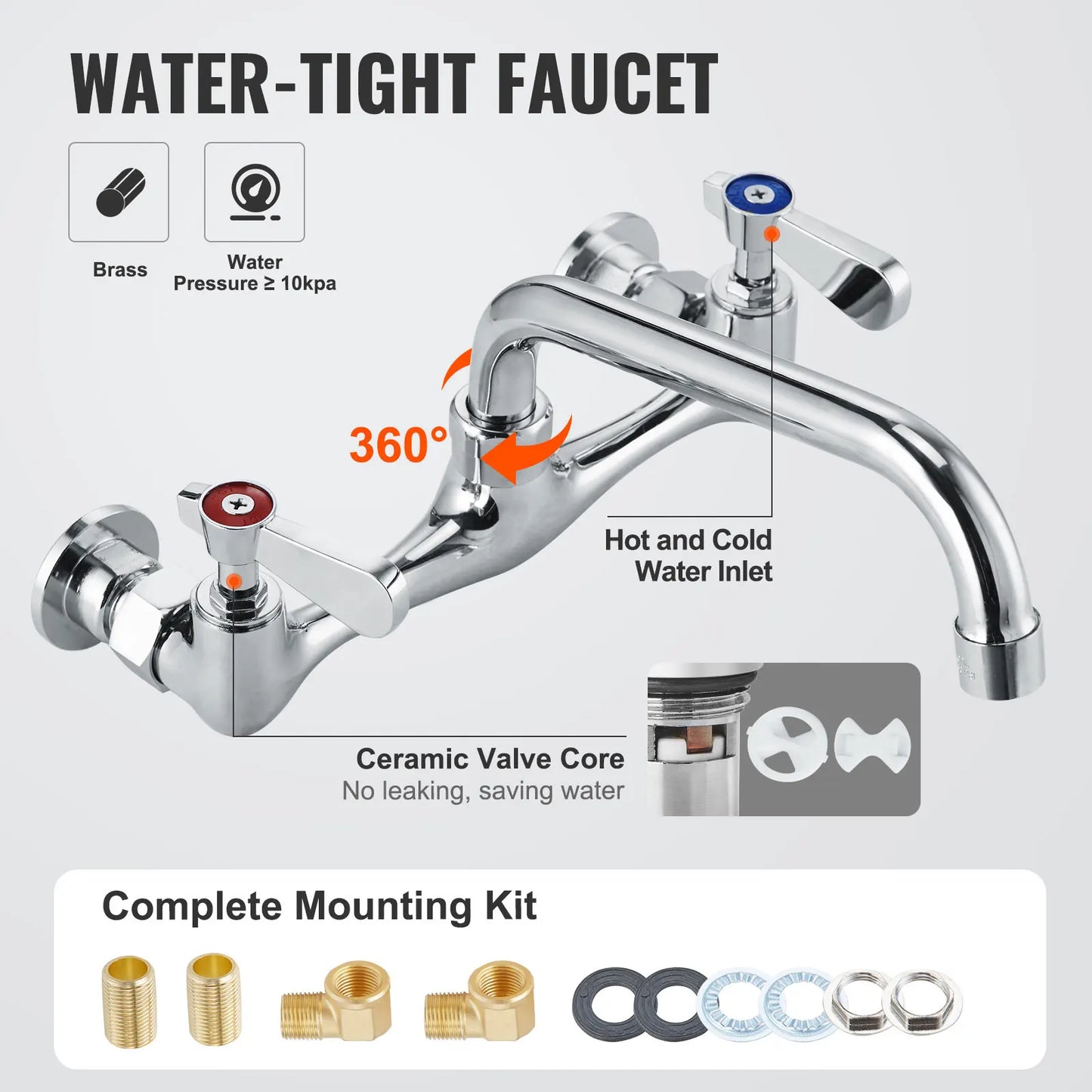 Stainless Steel Kitchen Prep Sink 1 Compartment With Faucet