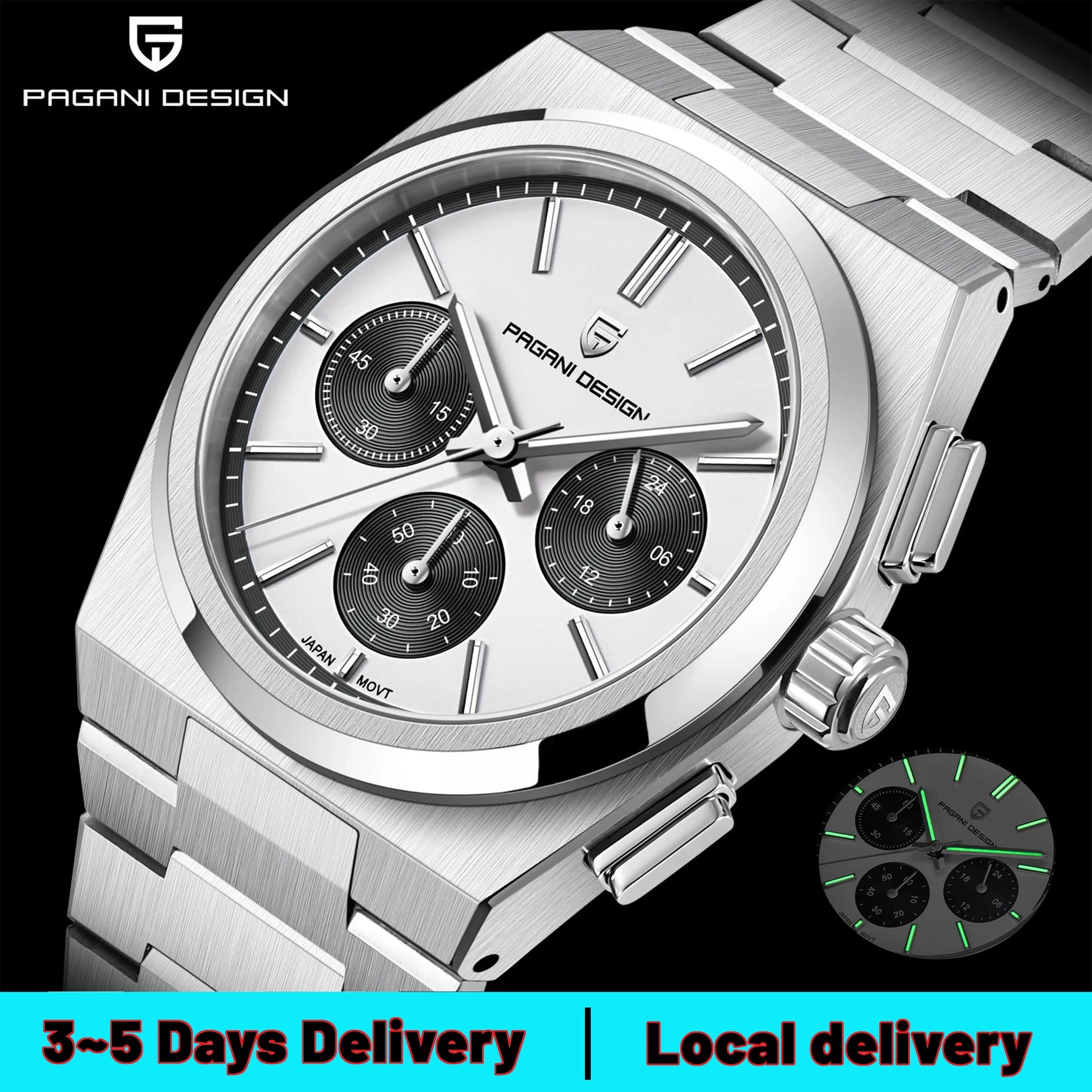 PAGANI DESIGN VK63 Mens Quartz Chronograph Business Watch