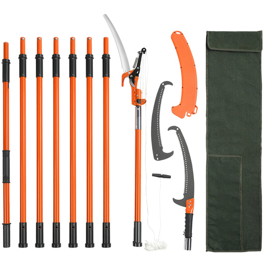 Extendable Pole Saw Pruner With Sharp Steel Blade Manual