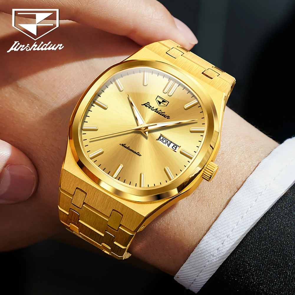 OUPINKE Automatic Mechanical Watch For Men Dual Calendar Waterproof