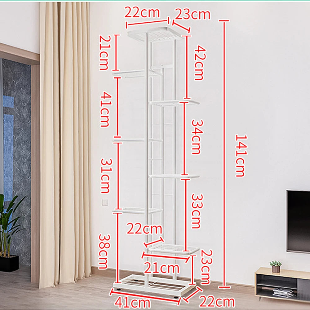 8 Tier Metal Plant Stand Indoor Outdoor Garden Display Rack