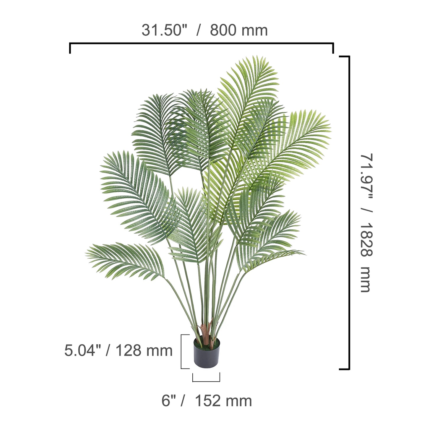 Artificial Palm Tree Faux Plant For Home Decor Low Maintenance