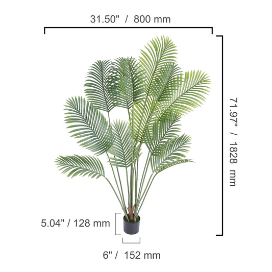 Artificial Palm Tree Faux Plant For Home Decor Low Maintenance