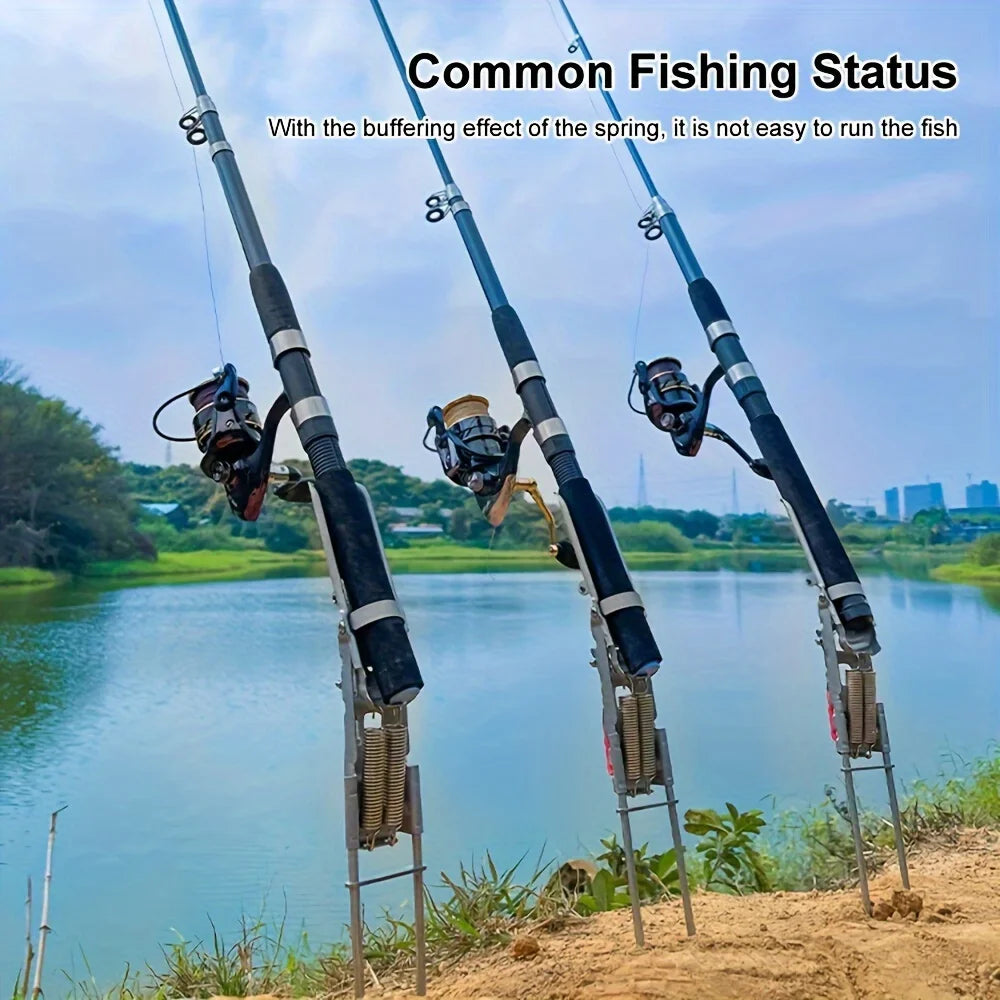 Automatic Spring Fishing Rod Holder For Hands Free Ground Fishing