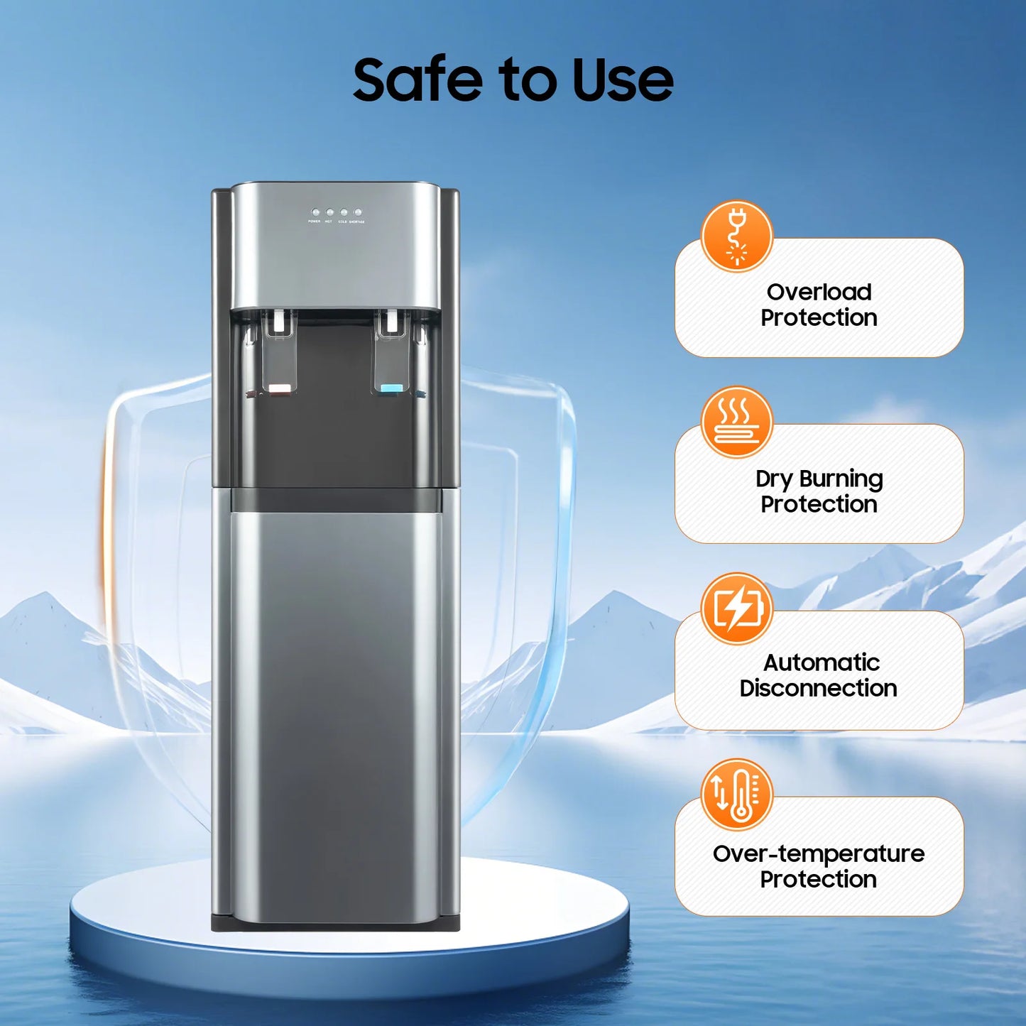 Bottom Loading Water Dispenser With Heating and Cooling